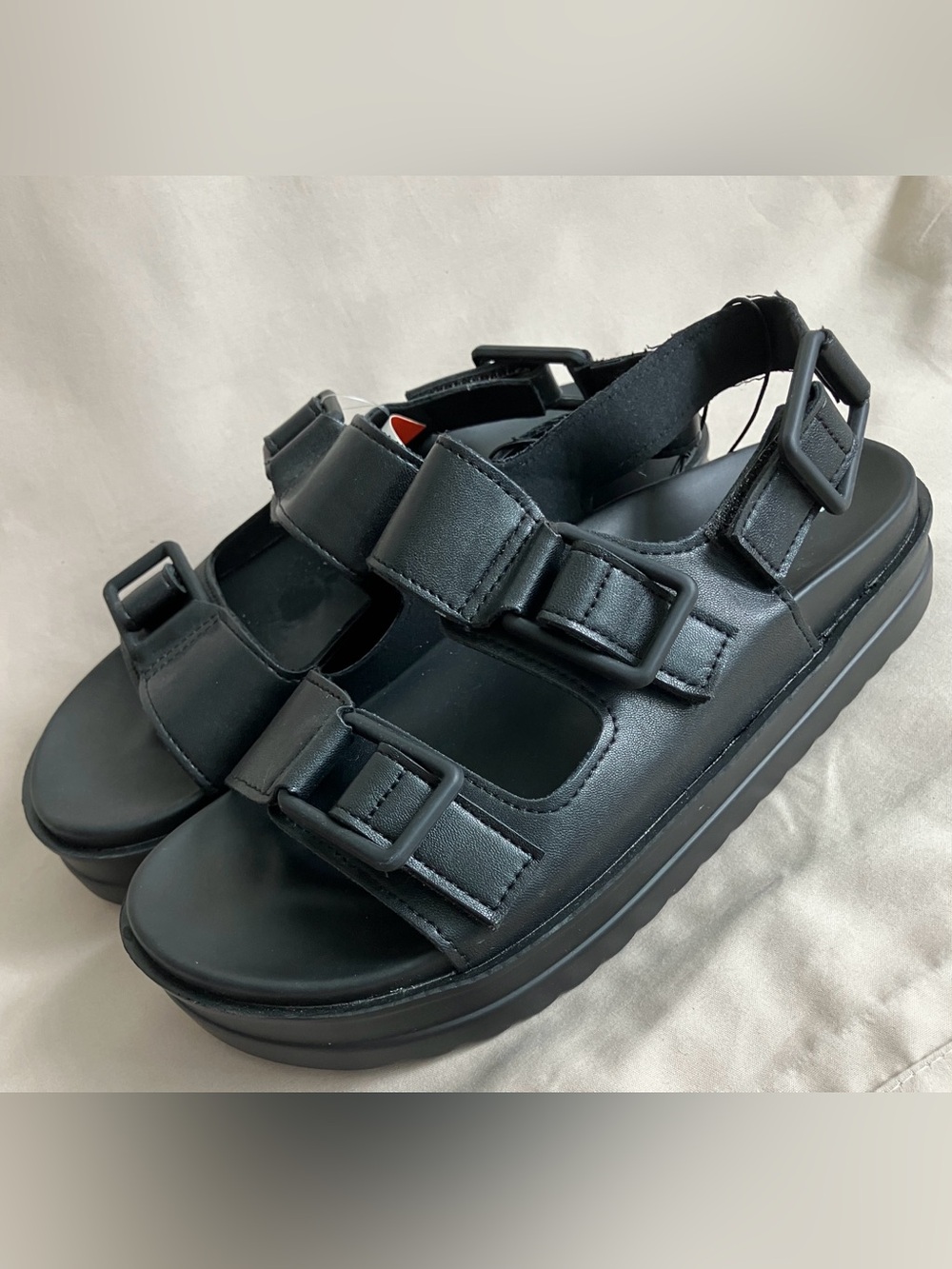 Joe Fresh Platform Fisherman Sandals - Size 7 - Black - NWT - Picture 1 of 8